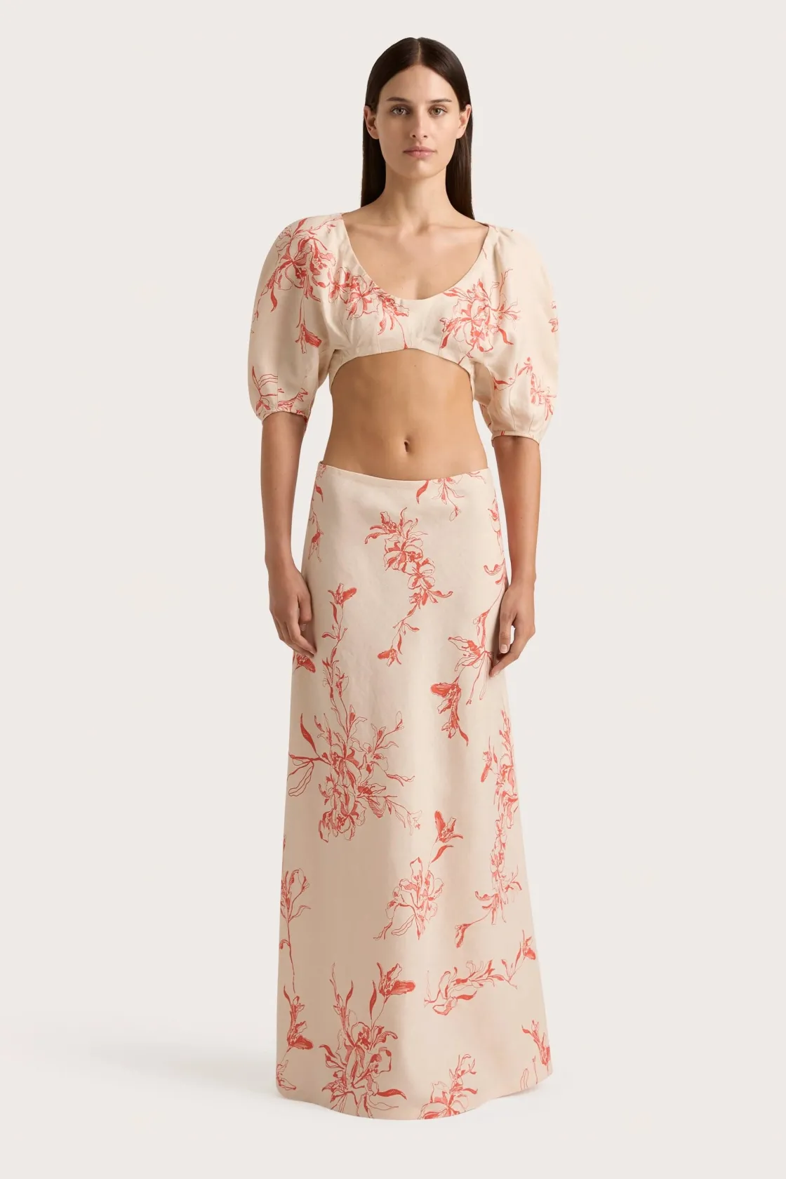 Bottoms^Faithfull The Brand Antibes Maxi Skirt Leilani Vermilion Leilanivermillion