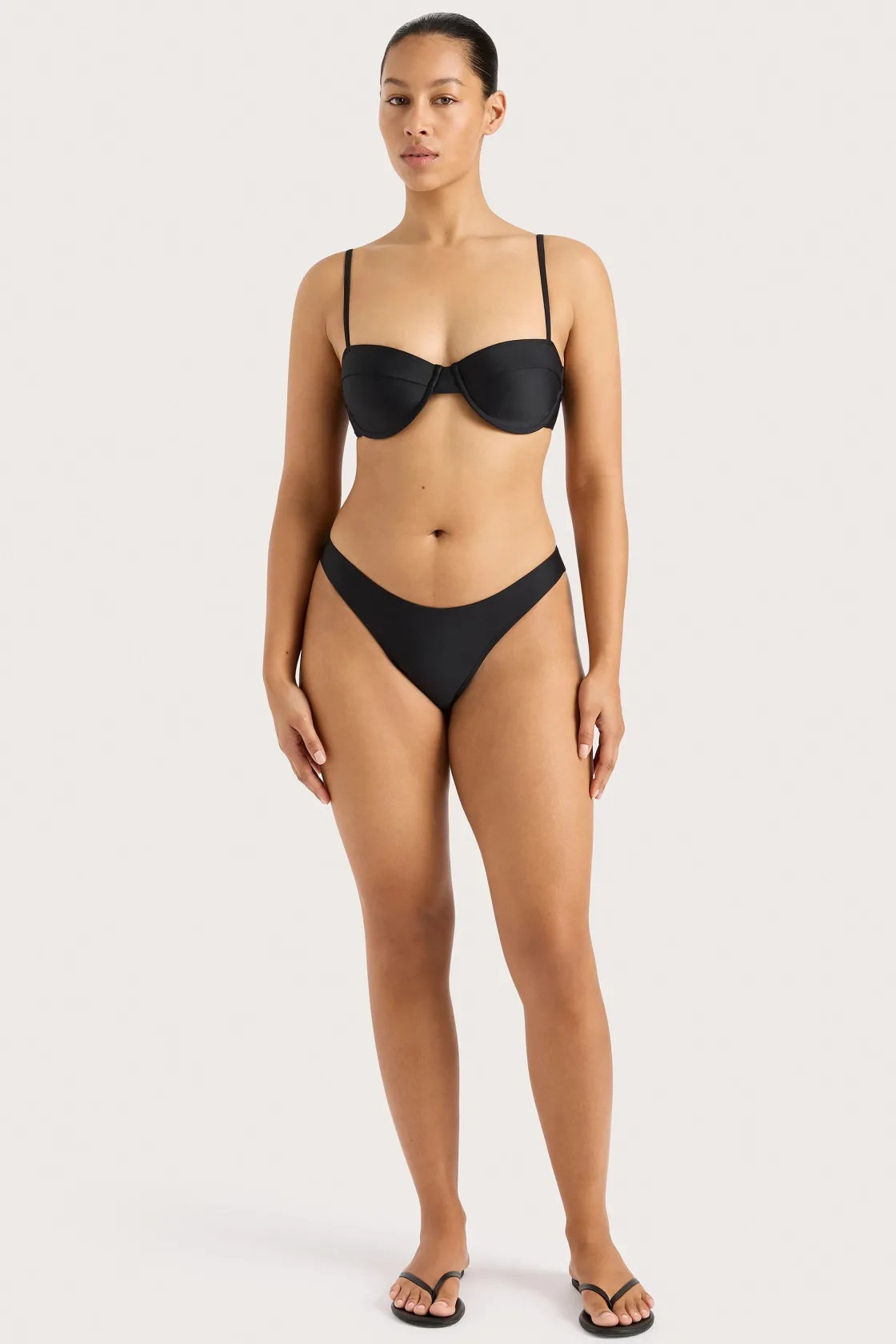 Swim^Faithfull The Brand Bebe Bikini Bottom Black
