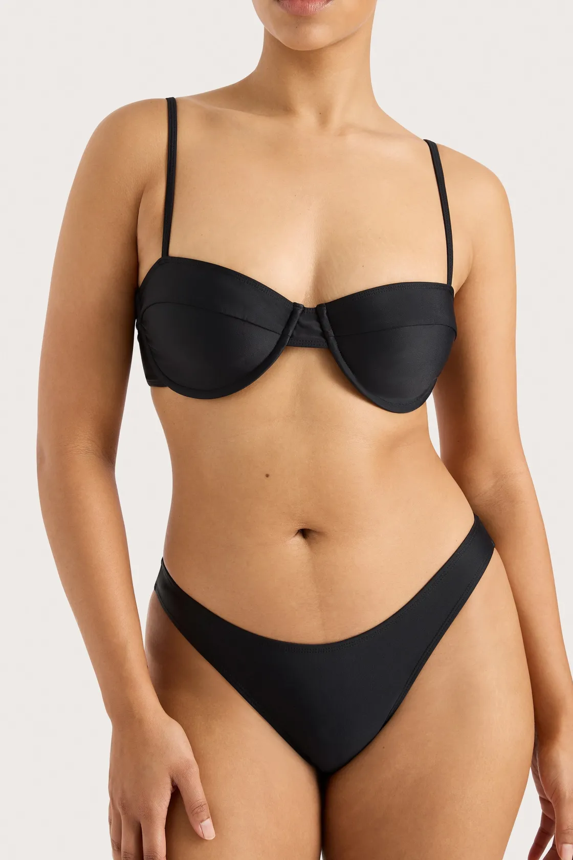 Swim^Faithfull The Brand Bebe Bikini Bottom Black
