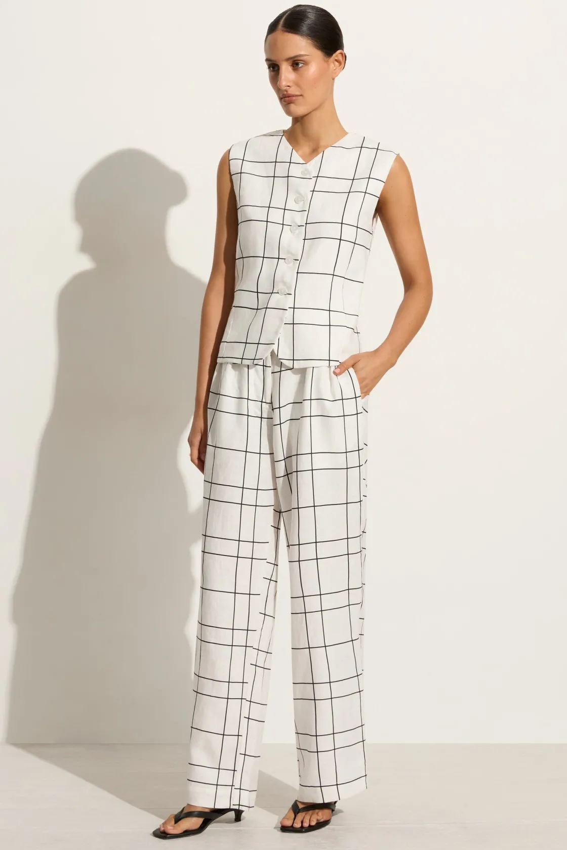 Bottoms^Faithfull The Brand Duomo Pant Letizia Check White Letiziacheck-white