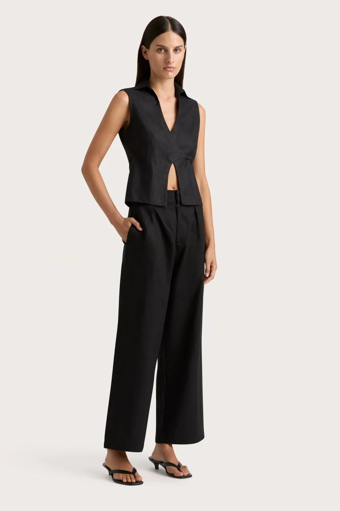 Bottoms^Faithfull The Brand Ida Pant Black