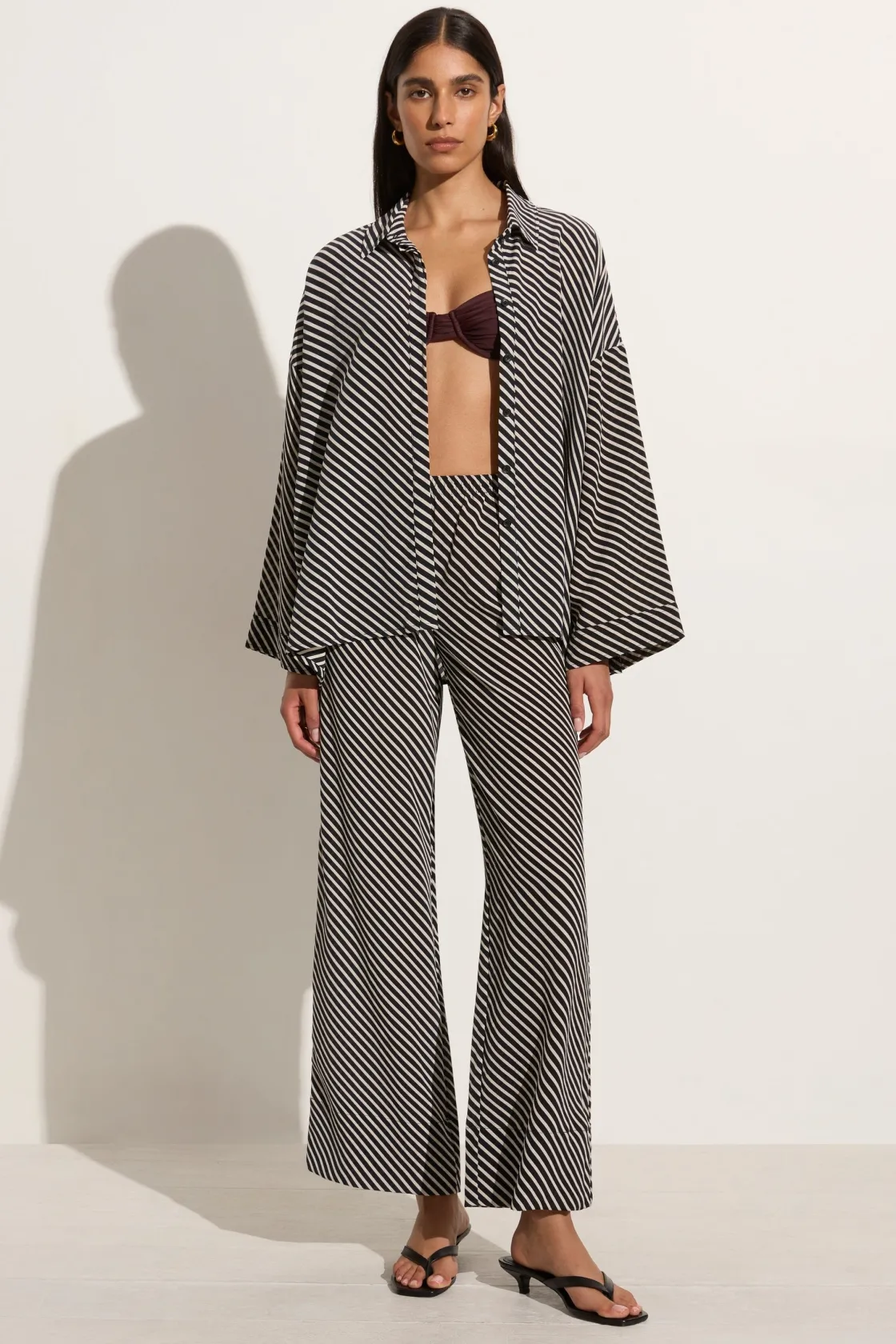 Bottoms^Faithfull The Brand Monforte Pant Toscano Stripe Black Toscanostripeblack